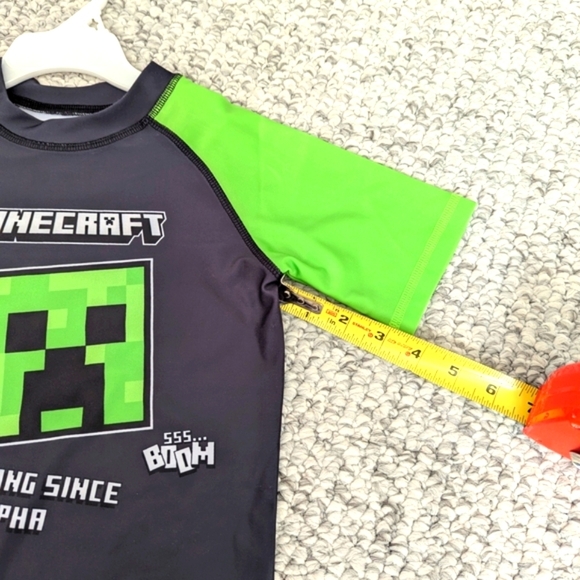 NWT Minecraft Kids (XS/4-5) UPF 50 Rashguard Beach Pool Sun Swim Shirt/Top - Picture 8 of 10